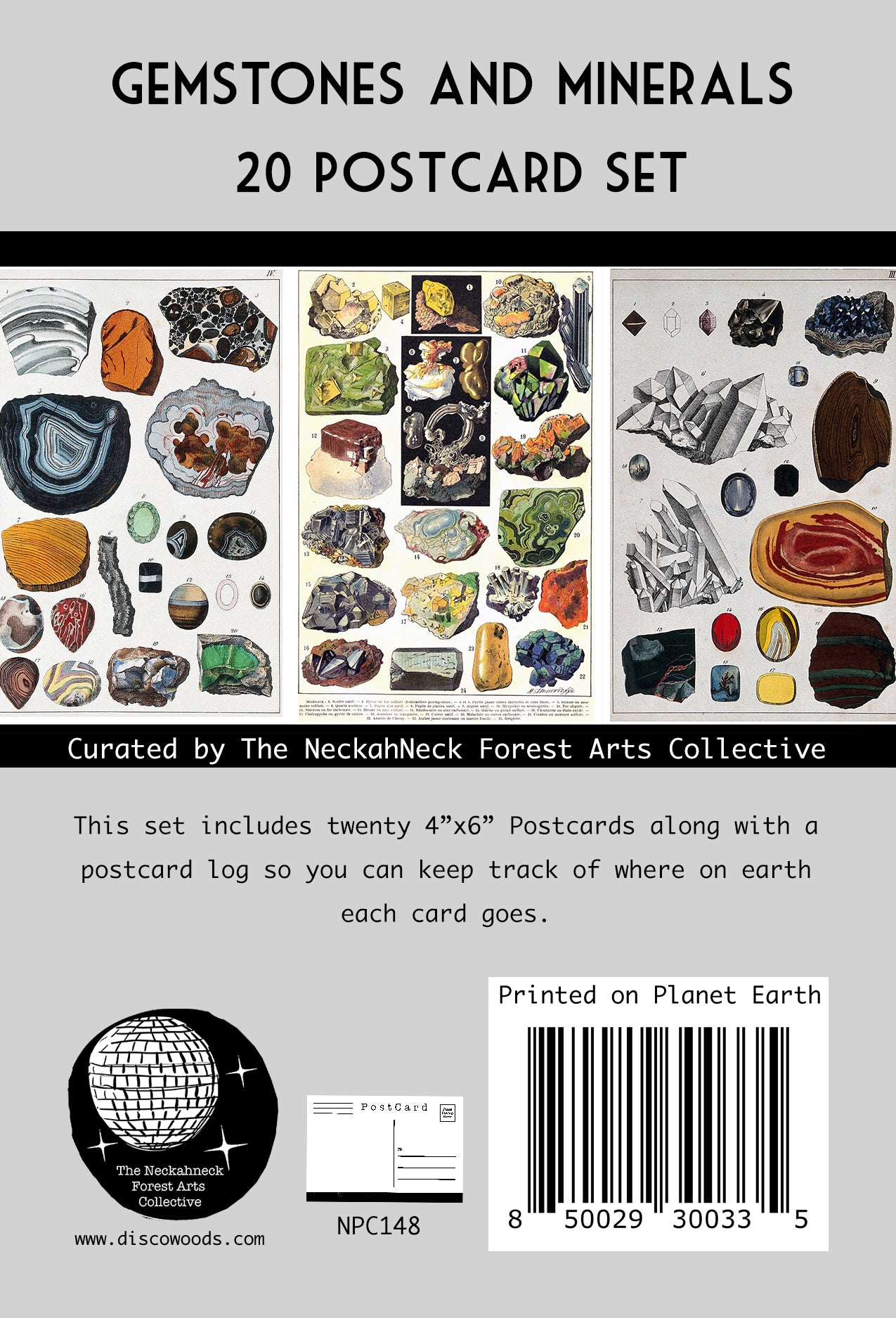Gemstones and Minerals Postcards – Set of 20