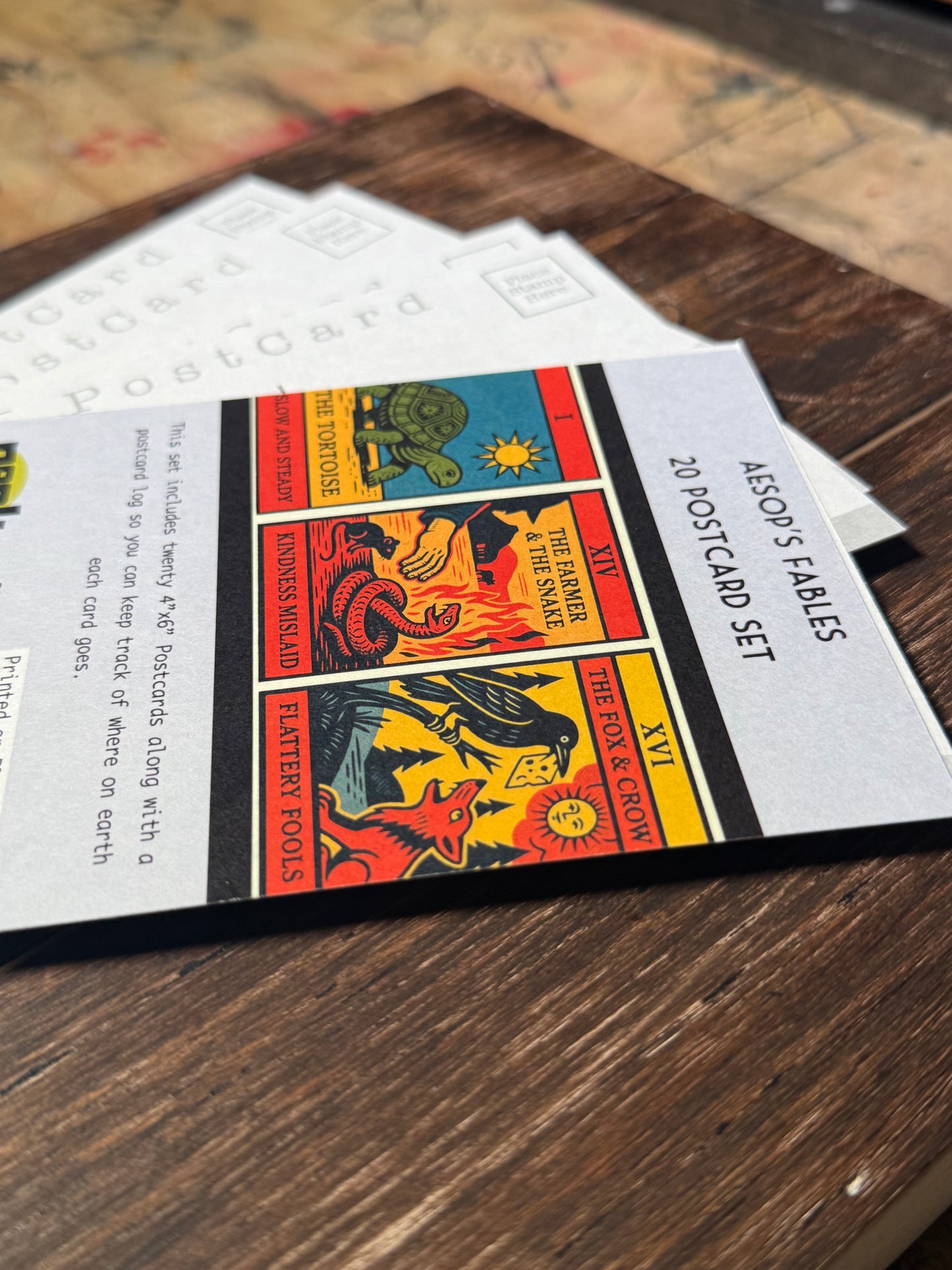 Aesop’s Fables Postcard Set – 20 Vintage Folk Tale Cards