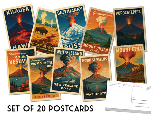 Volcano Postcards- Set of 20