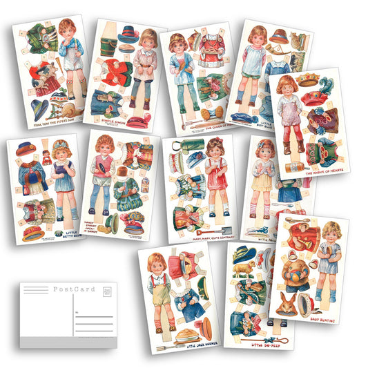 Paper Doll Postcards - Set of 18