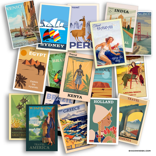 World Travel Postcards - Set of 25