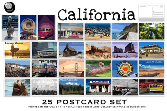 California Travel Postcards - Set of 25