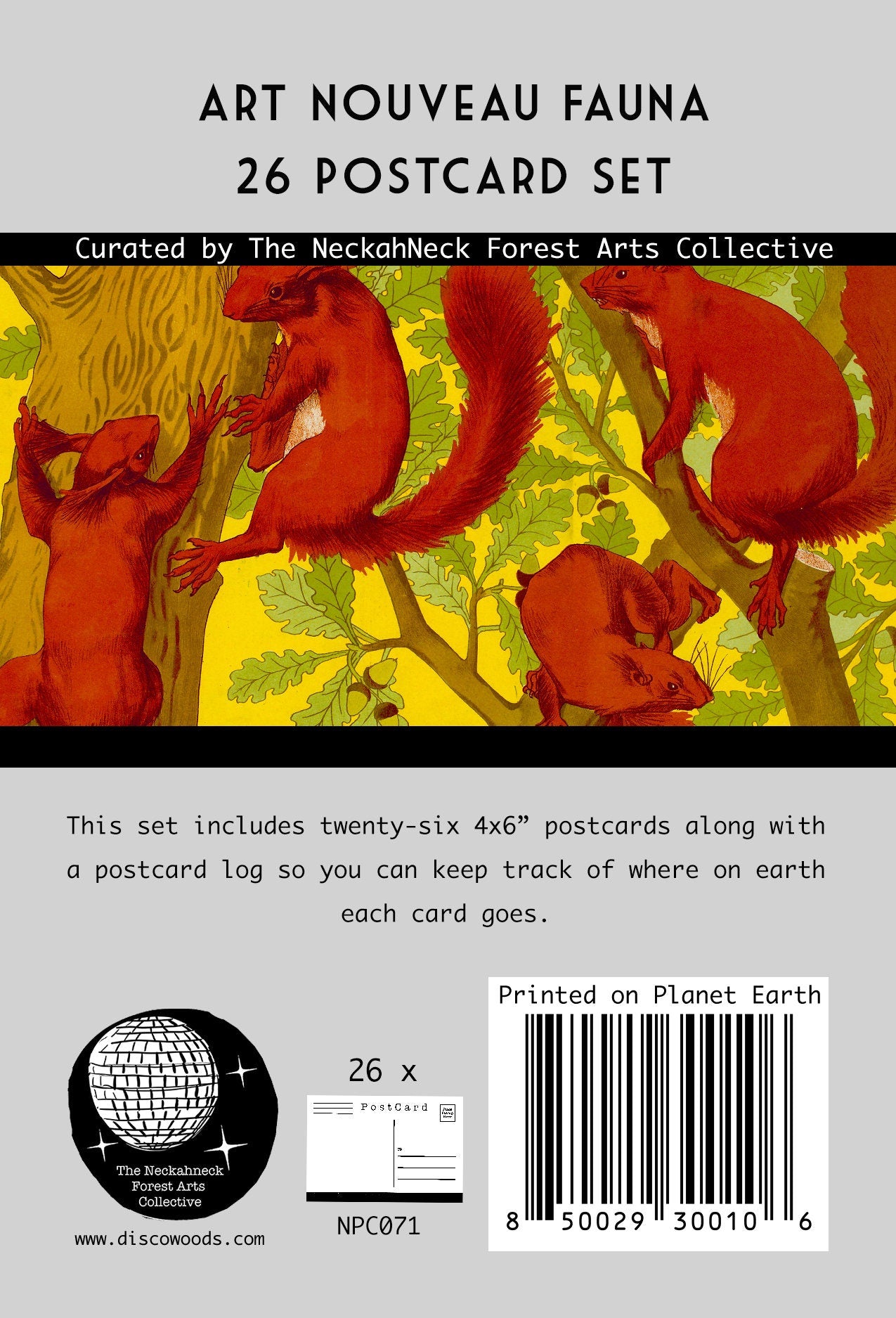 Art Nouveau Fauna Postcards - Set of 26