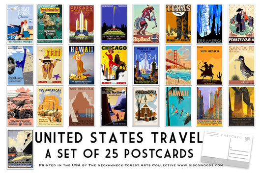 United States Travel Postcards- Set of 25