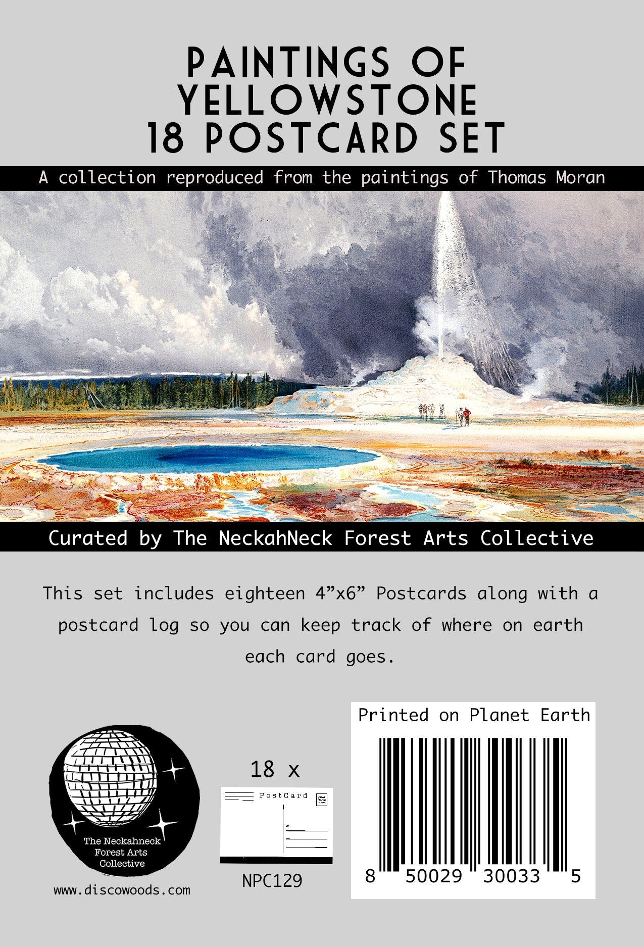 Yellowstone Paintings by Thomas Moran Postcards - Set of 18