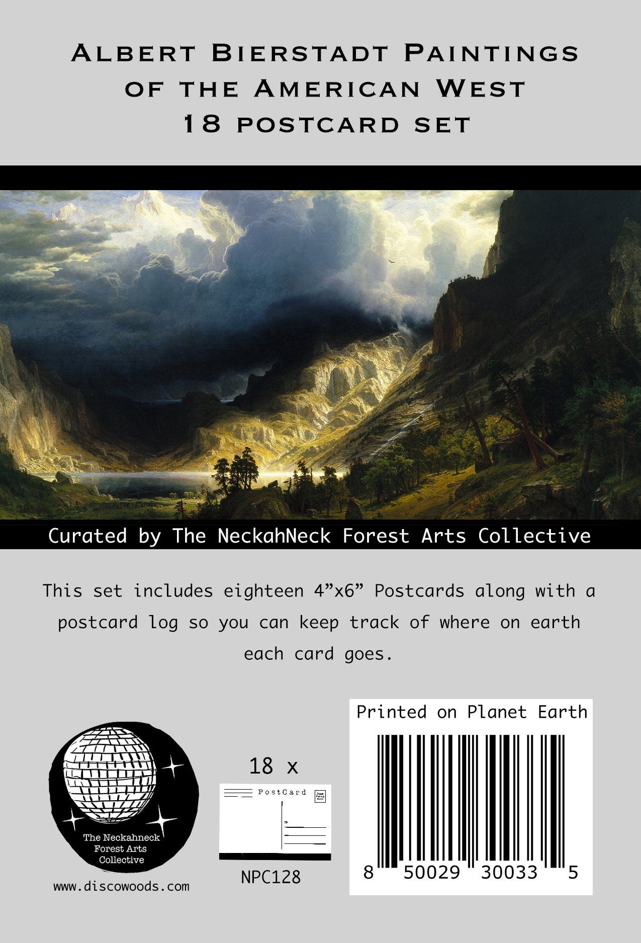 American West Paintings by Albert Bierstadt Postcards - Set of 18