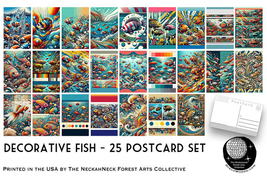 Decorative Fish Postcards - Set of 25