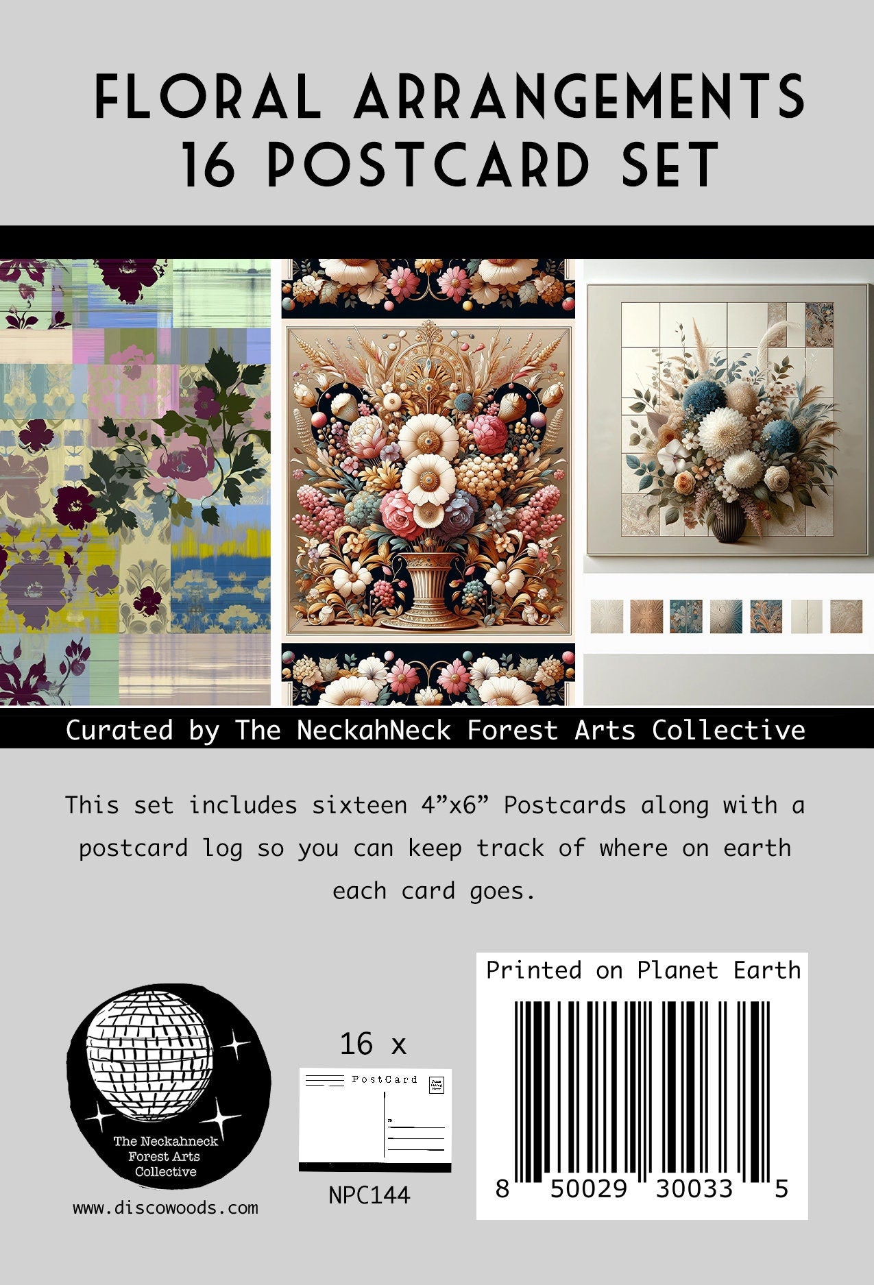Floral Arrangements Postcards - Set of 16