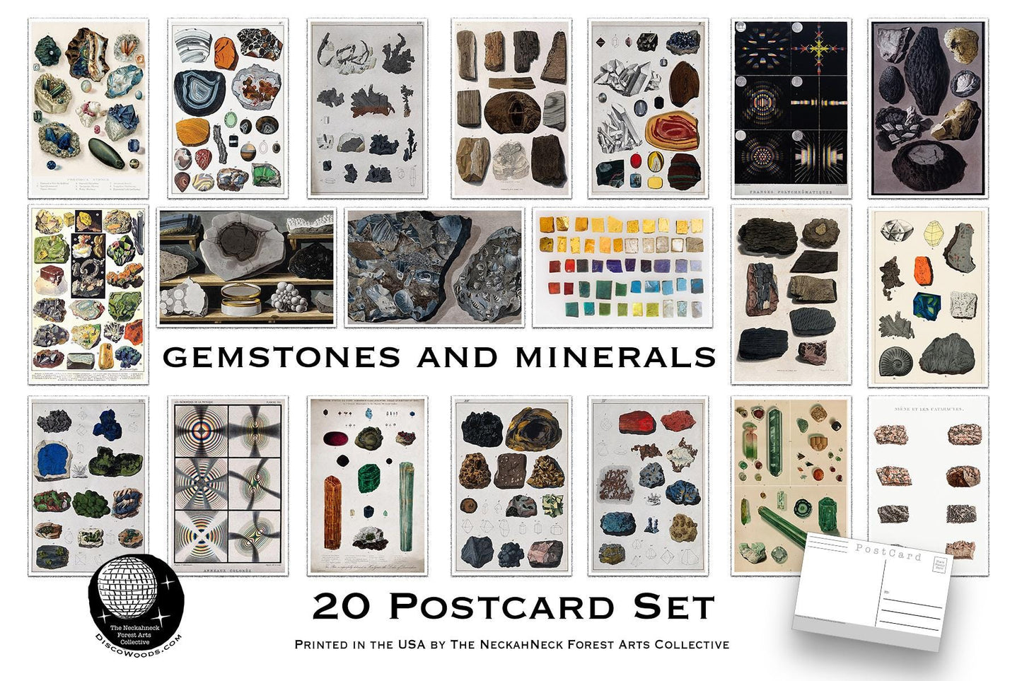 Gemstones and Minerals Postcards – Set of 20