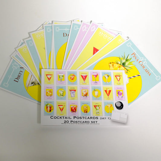 Cocktail Recipes (Set 1) Postcards  – Set of 20