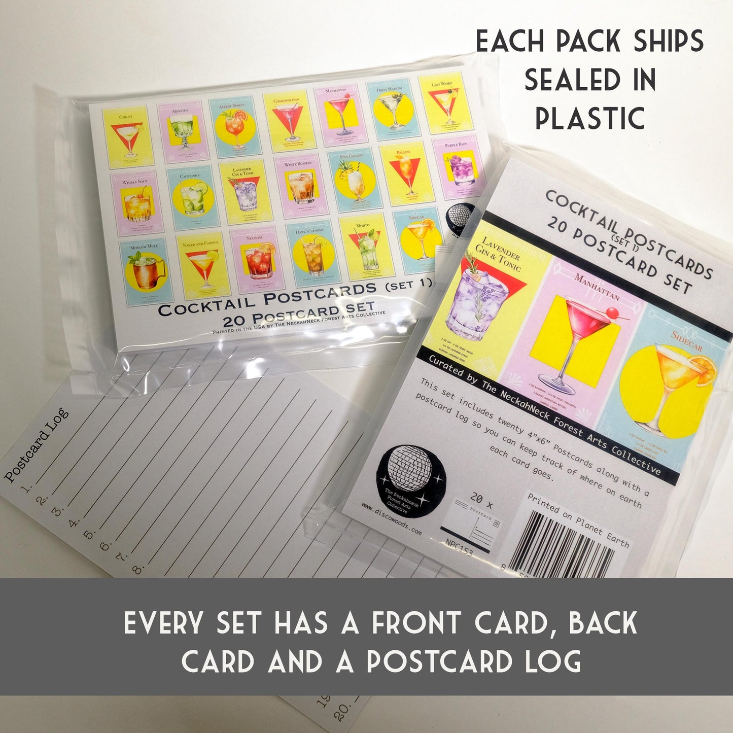 Cocktail Recipes (Set 1) Postcards  – Set of 20