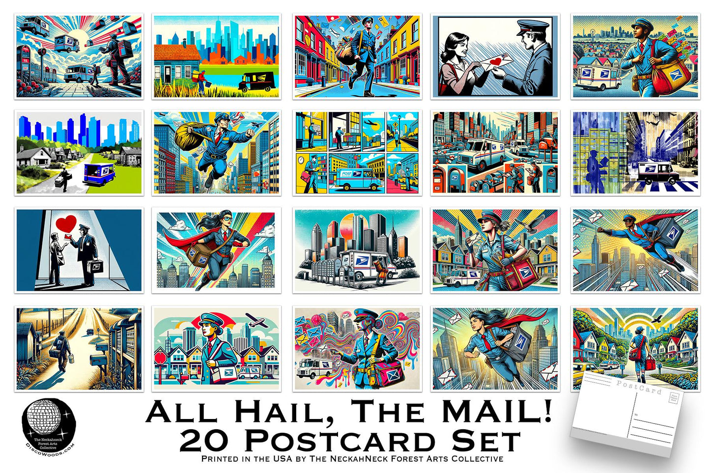 All Hail The Mail Postcards - Set of 20