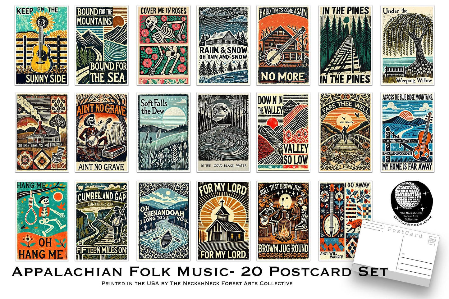 Appalachian Folk Music Postcards – Set of 20