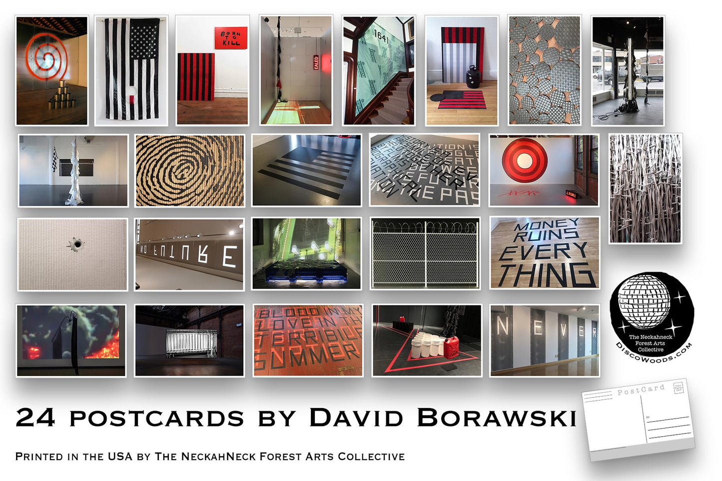 David Borawski - Postcard set - 24 post cards - Contemporary Art - Protest Art - 24 Unique Conceptual Artworks
