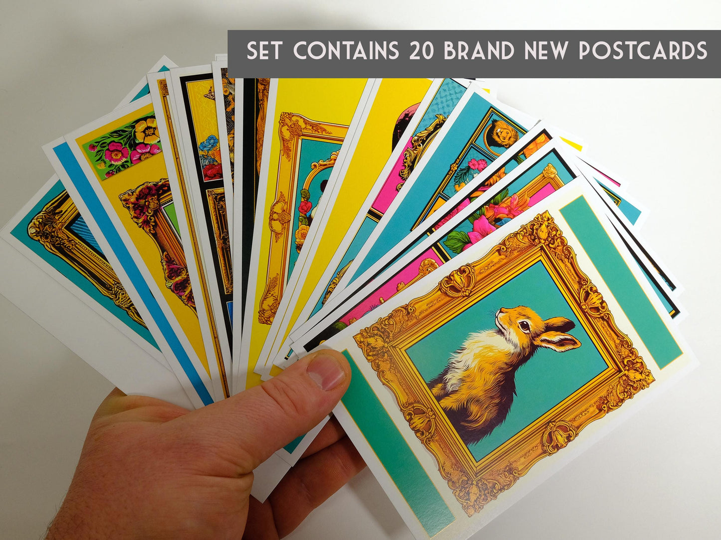 Pop Art Animals Postcards – Set of 20