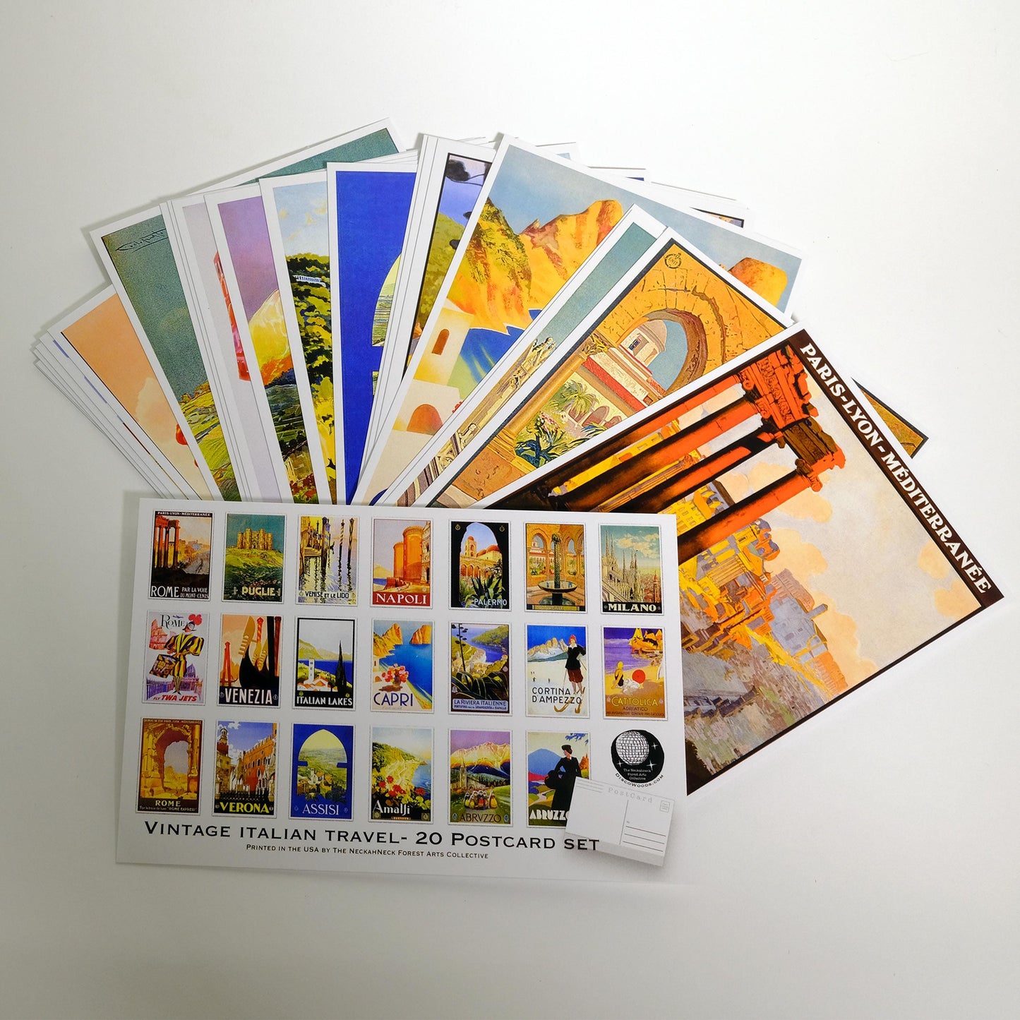 Vintage Italian Travel Postcards – Set of 20