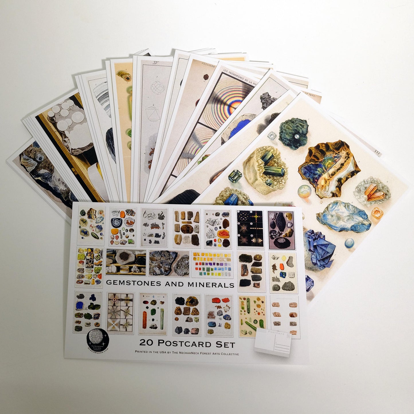 Gemstones and Minerals Postcards – Set of 20