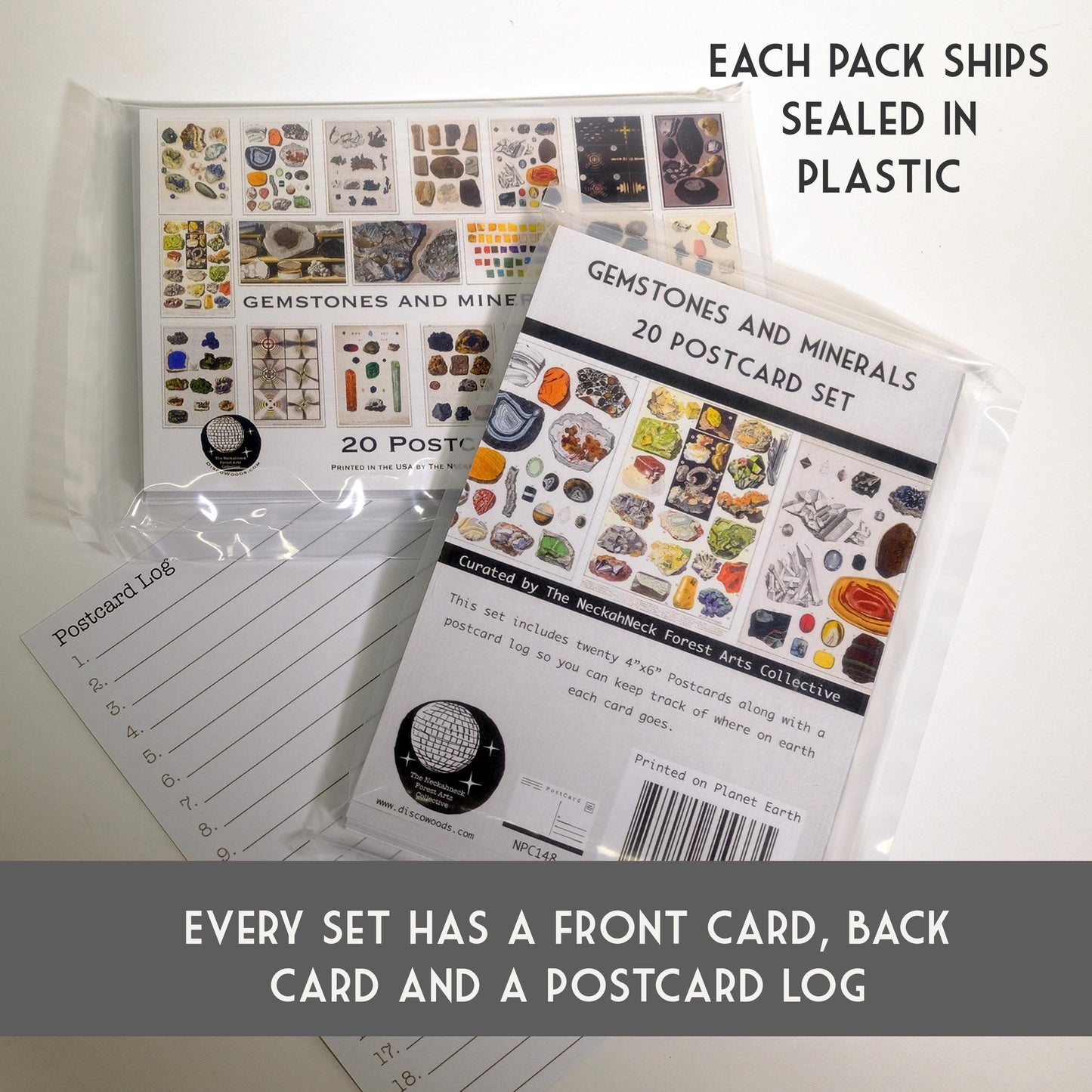 Gemstones and Minerals Postcards – Set of 20