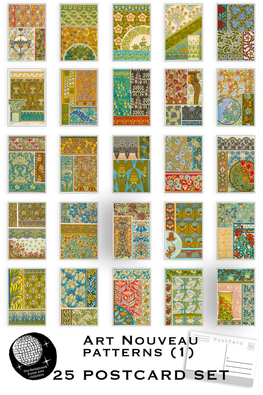 Art Nouveau Design Postcard Set (1) - Set of 25 Artist Postcards - Ornamental patterns - Maurice Verneuil -Scrapbooking - Vintage - art deco