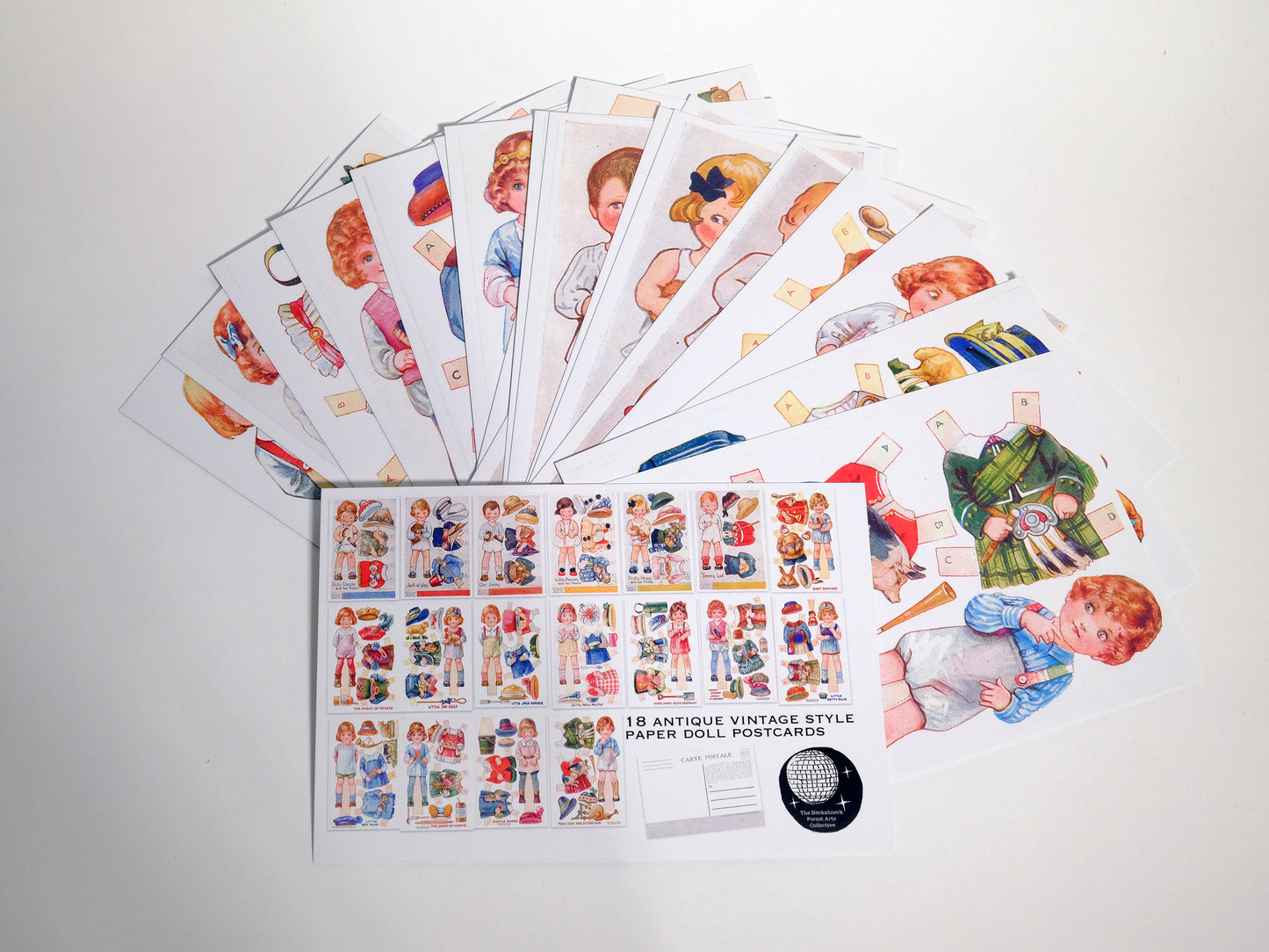 Paper Doll Postcards - Set of 18