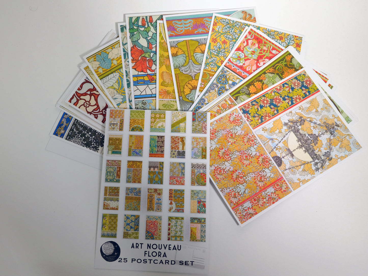 Art Nouveau Flora Postcards - Set of 25