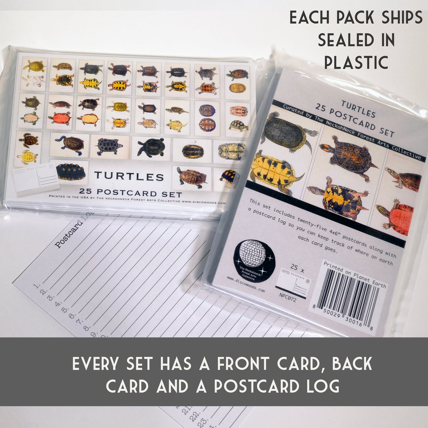 Turtle Illustrations Postcards- Set of 25
