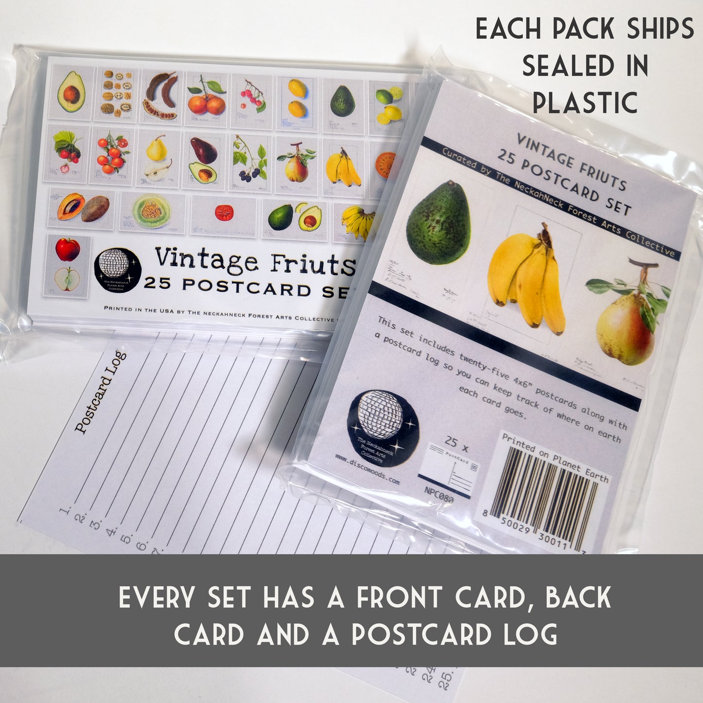 Vintage Fruits Postcards - Set of 25