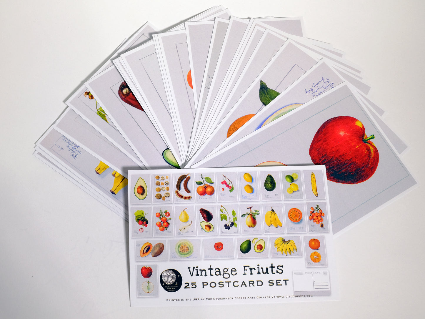 Vintage Fruits Postcards - Set of 25