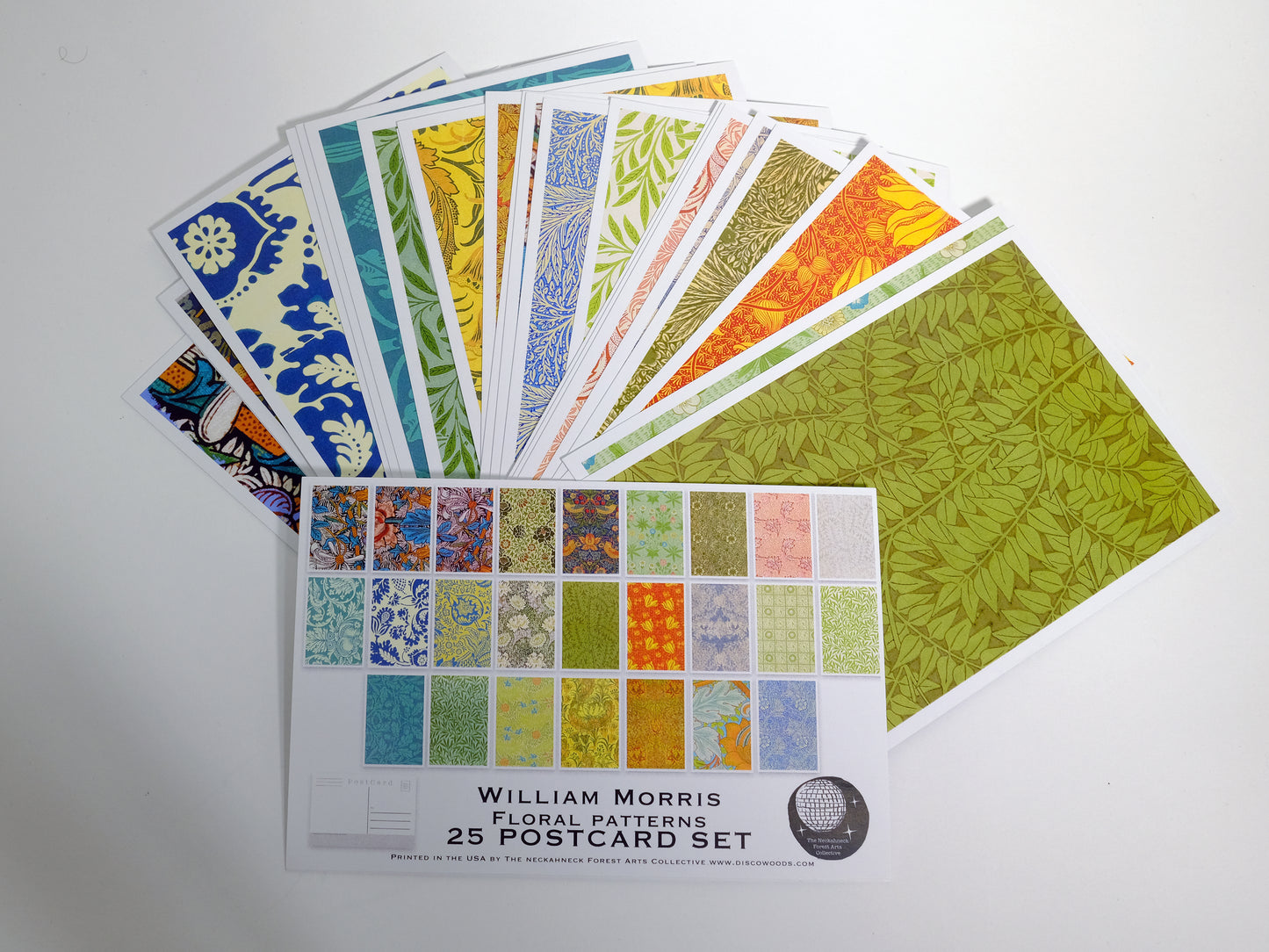 William Morris Floral Pattern Postcards - Set of 25
