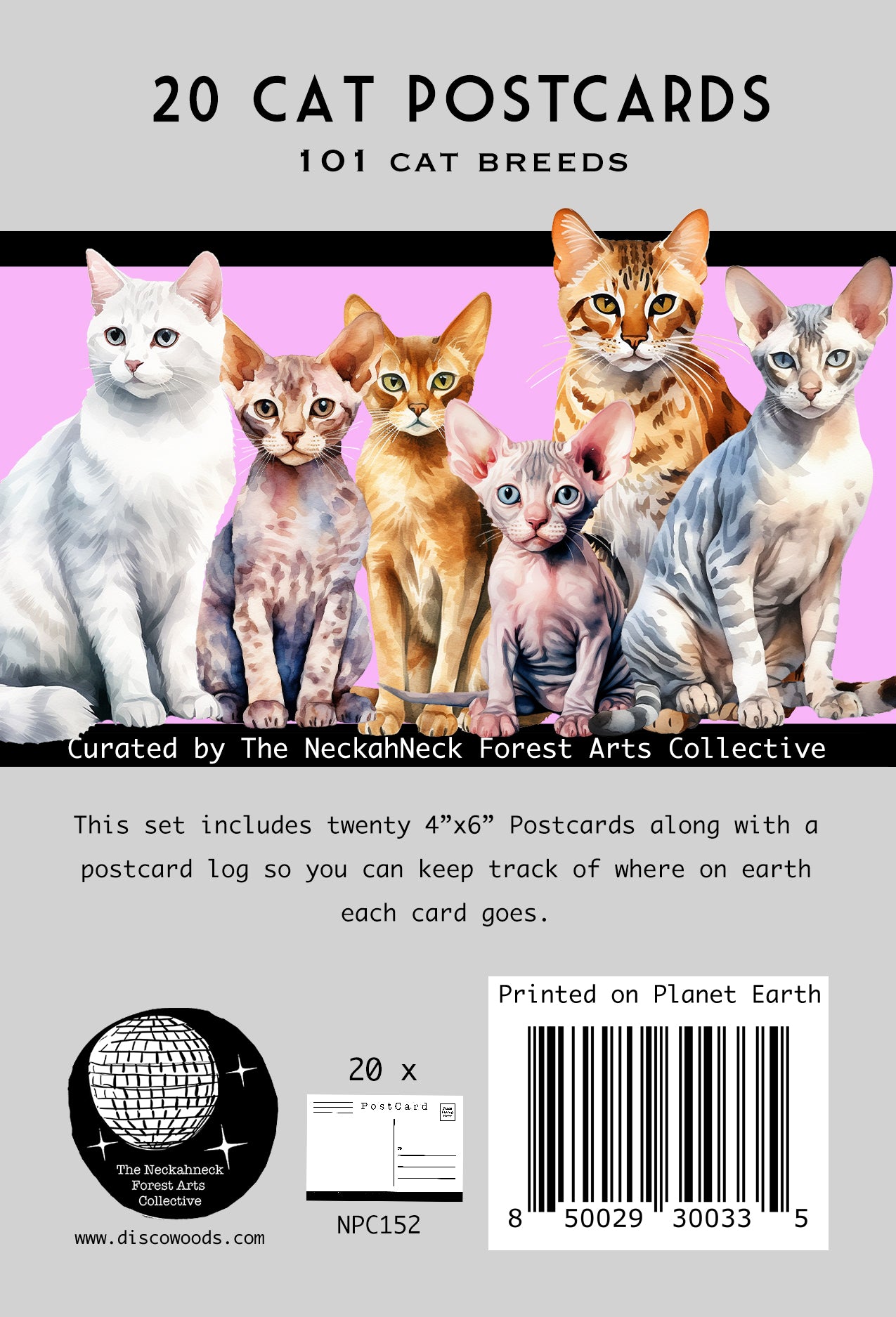 101 Cat Breeds Postcards – Set of 20