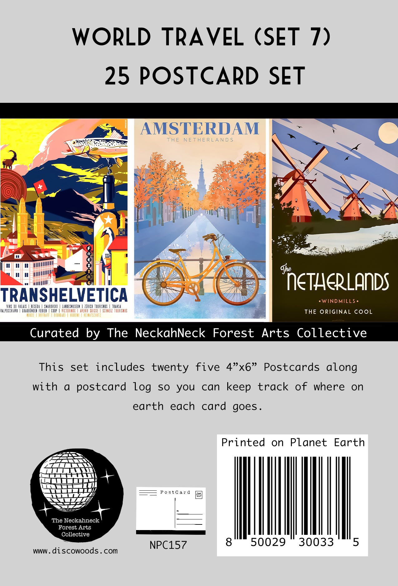 World Travel (Set 7) Postcards - Set of 25