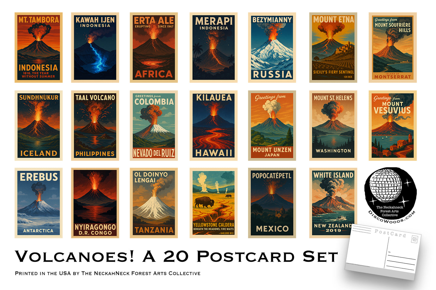 Volcano Postcards- Set of 20