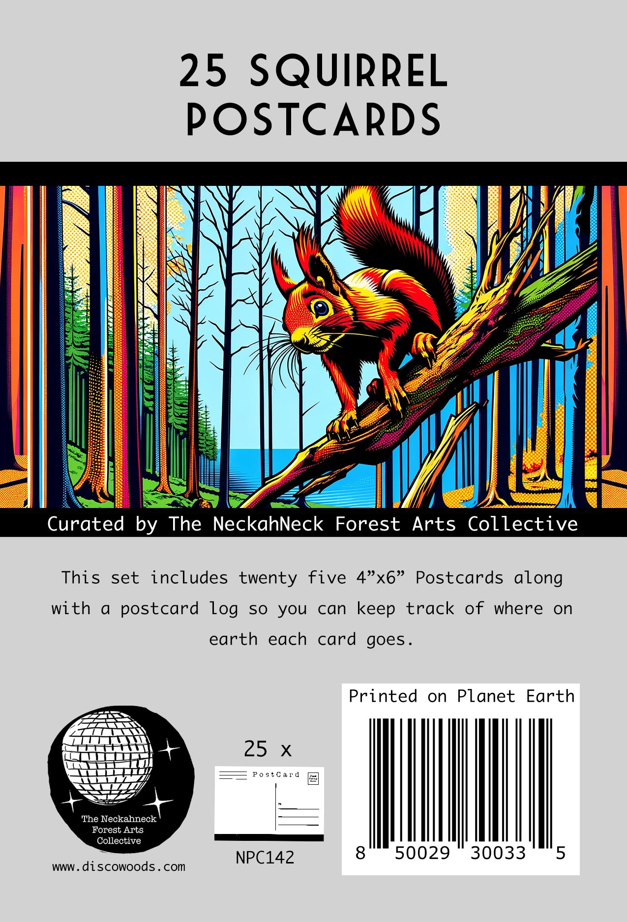 Illustrated Squirrel Postcards - Set of 25