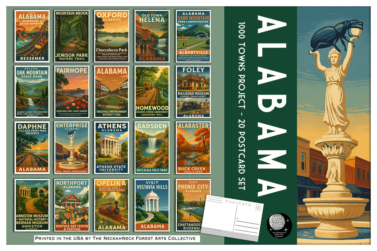 Alabama Postcards - Set of 20