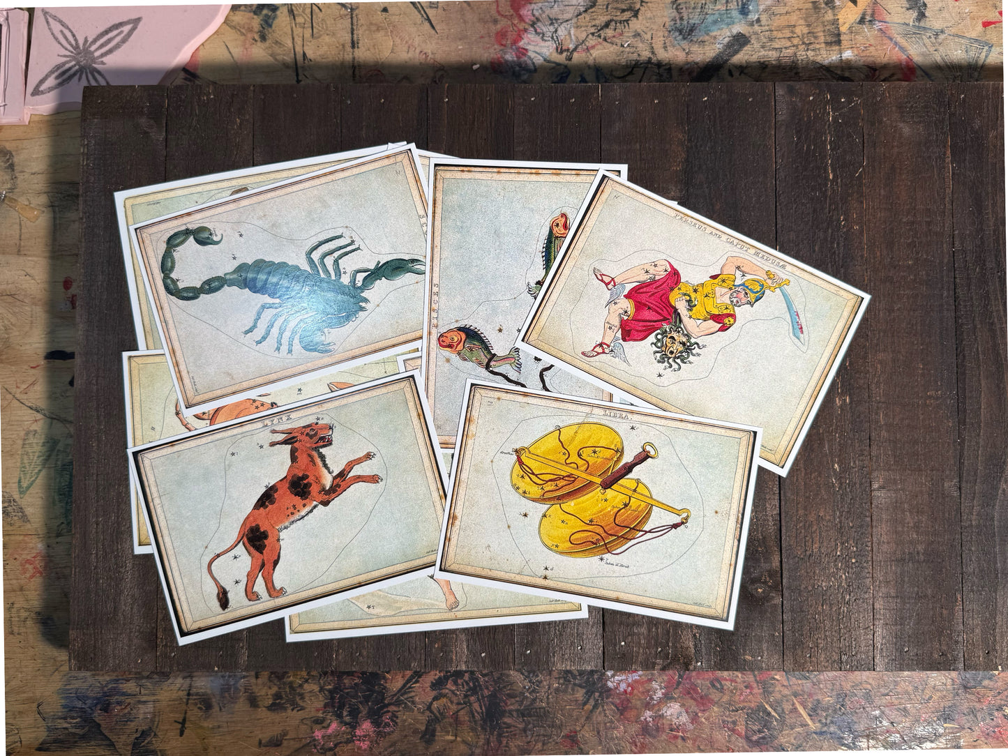 Antique Zodiac Constellation Postcards - Set of 10