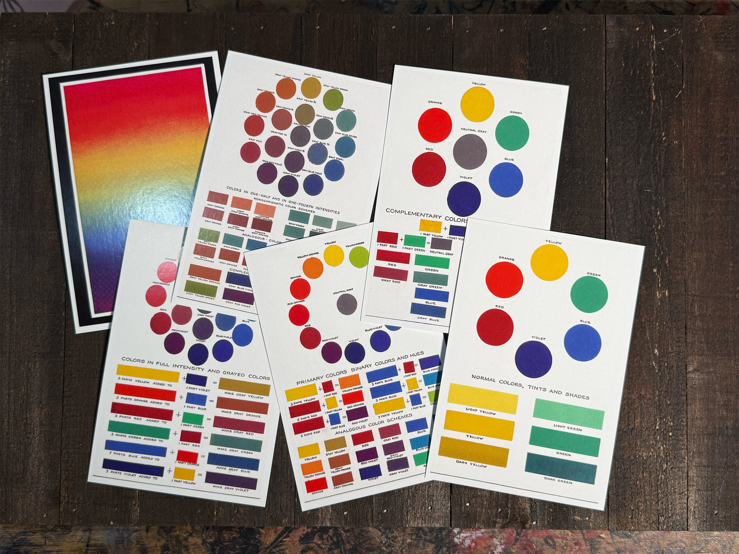 Vintage Color Theory Postcards - Set of 10