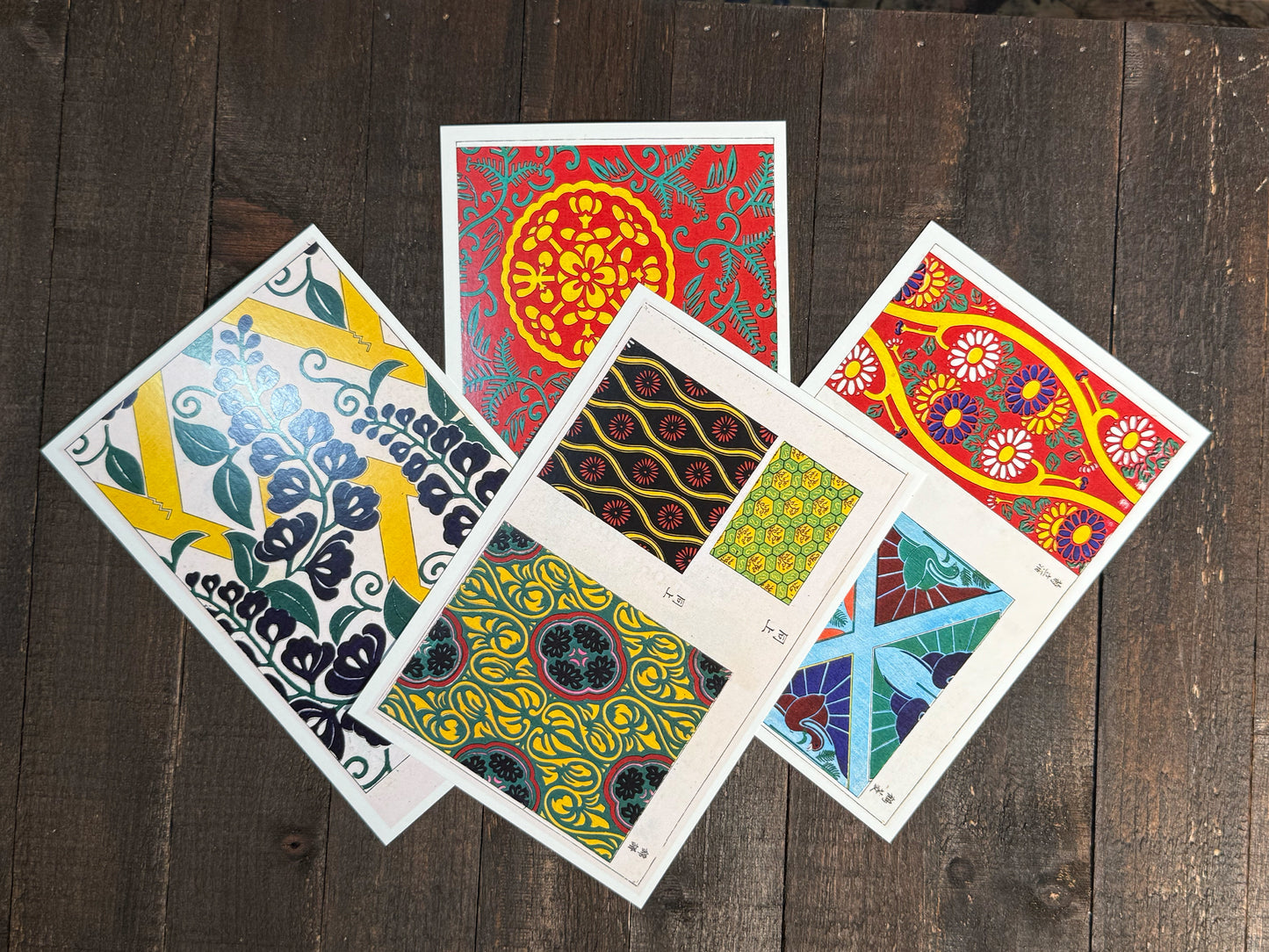 19th-Century Kimono Pattern Design Postcards - Set of 15