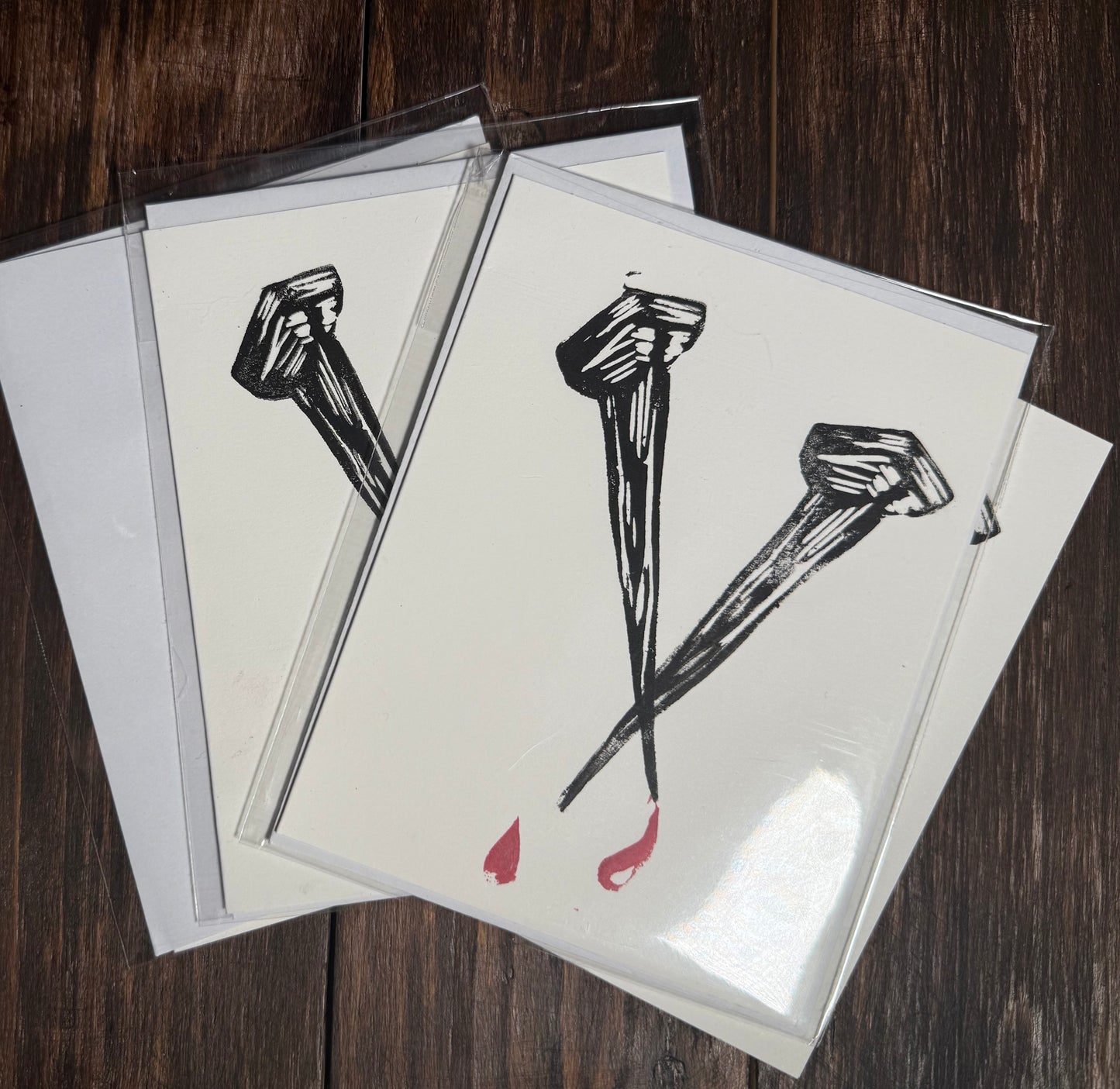 Tough As Nails Hand-Printed Greeting Card