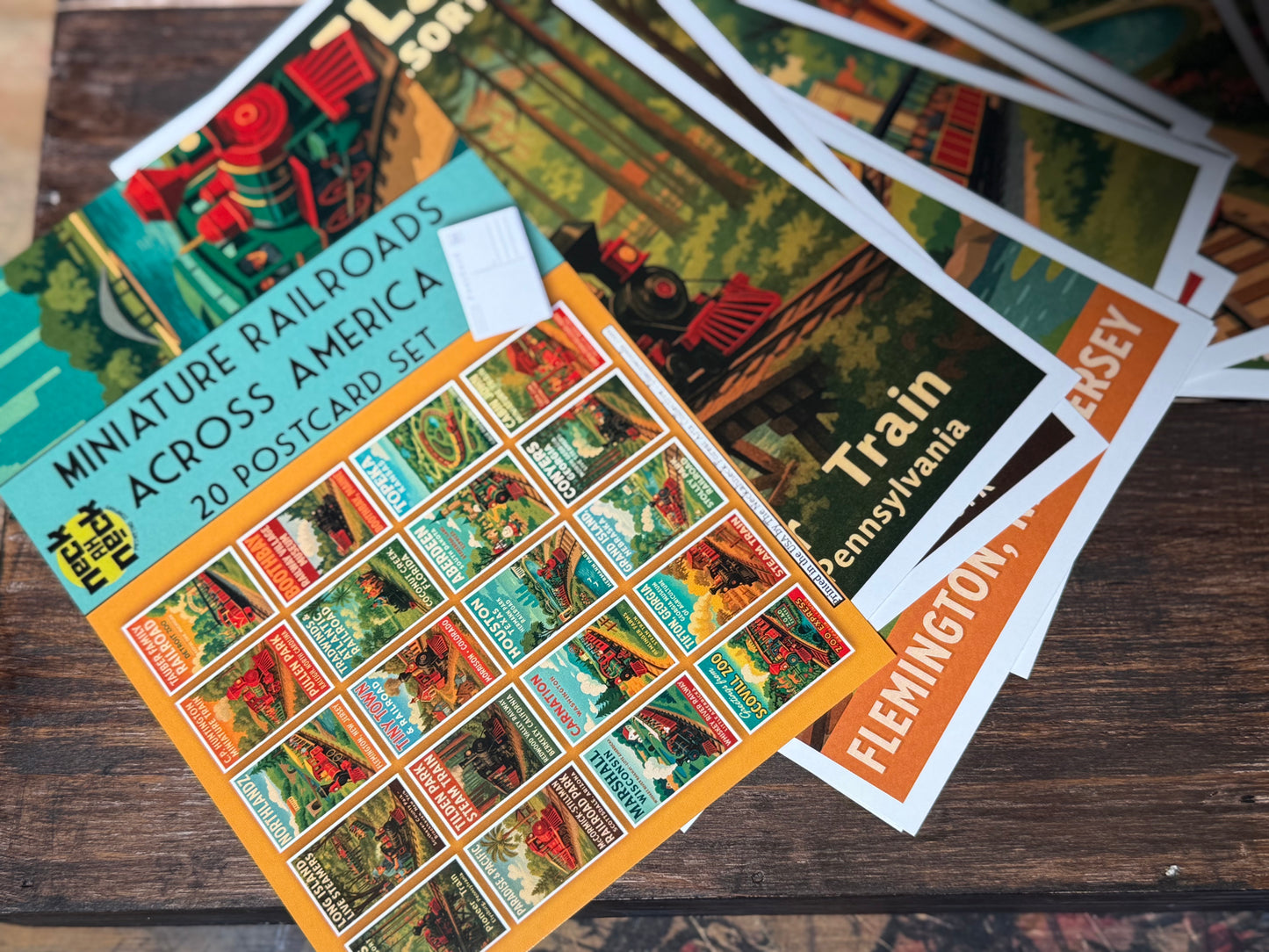 Miniature Railroad Postcards - Set of 20