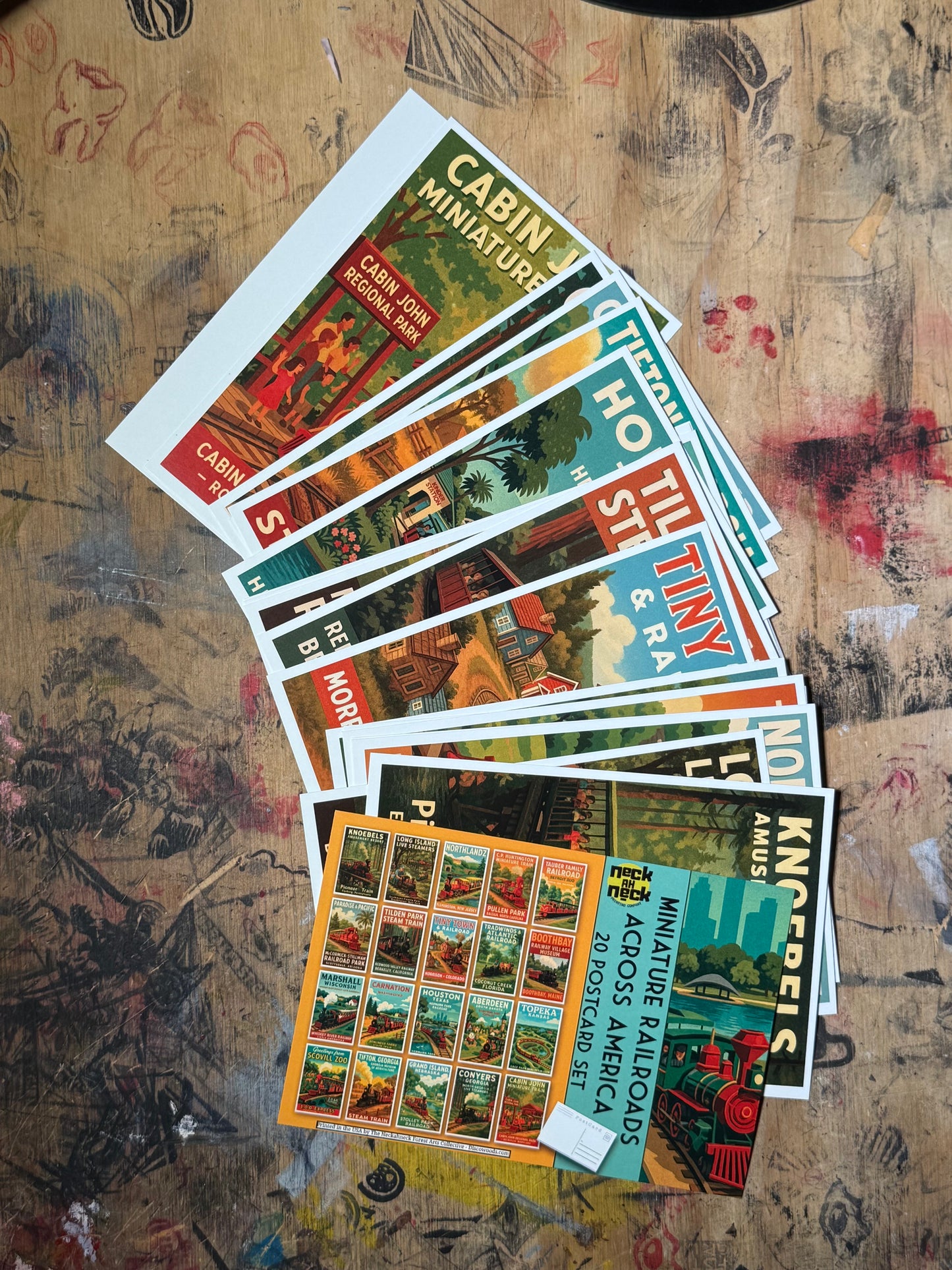 Miniature Railroad Postcards - Set of 20
