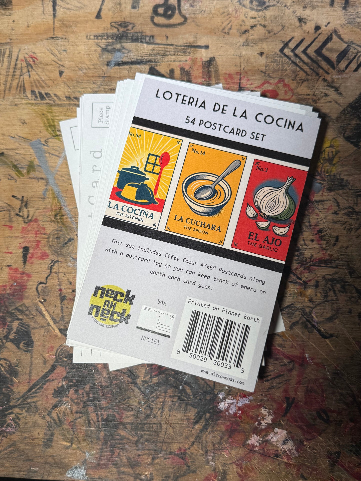 Kitchen Lotería Postcards – 54 Card Set - Latin American Folk Design - unique foodie stationery Prints - Mail Art by Neckahneck