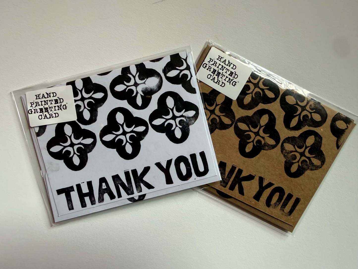 Thank You Hand-Printed Greeting Card