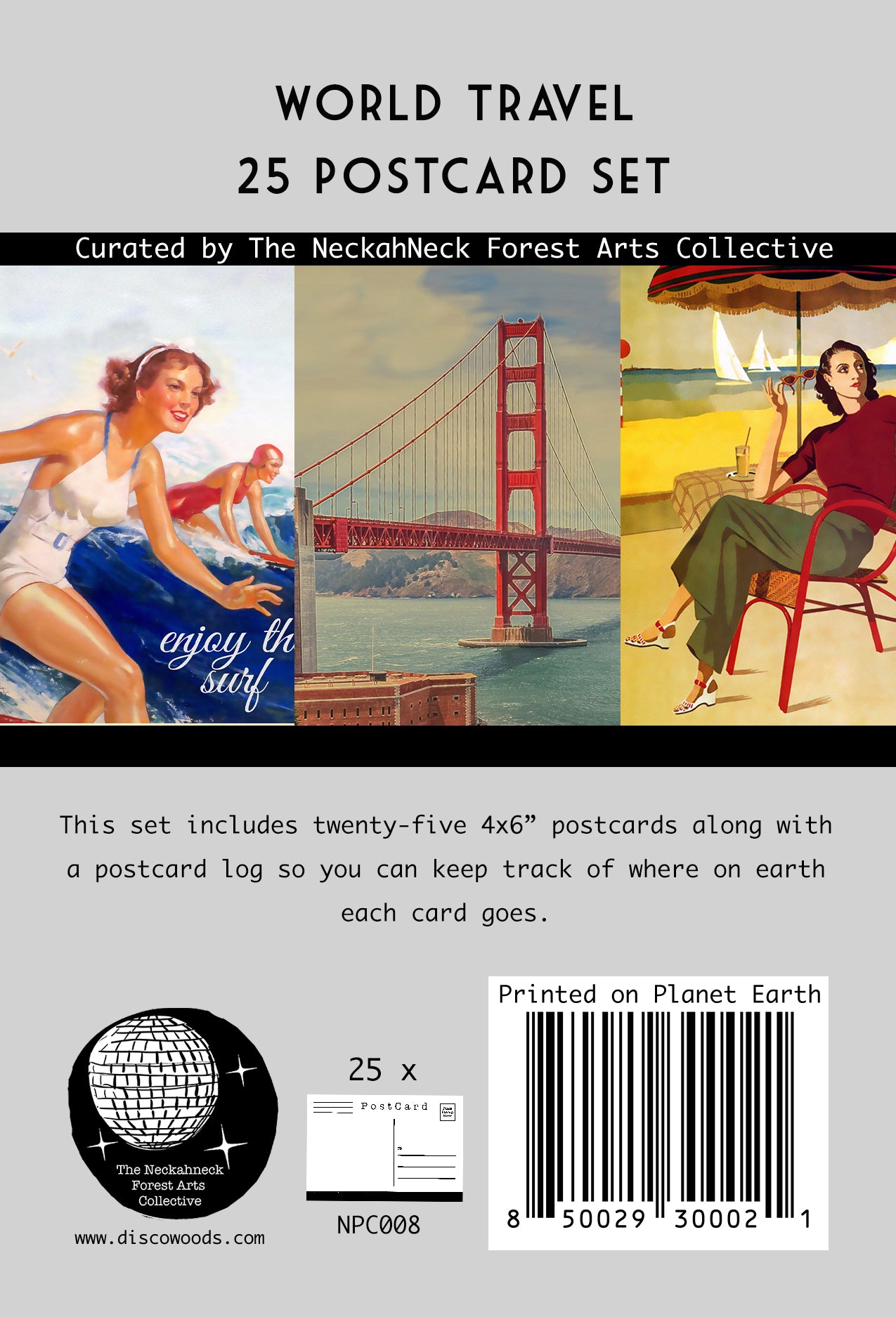 World Travel Postcards - Set of 25