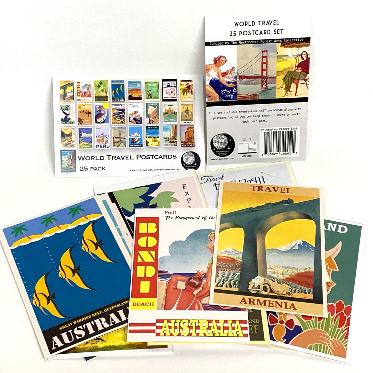 World Travel Postcards - Set of 25