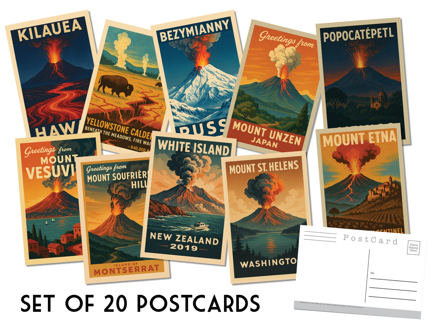 Volcano Postcards- Set of 20