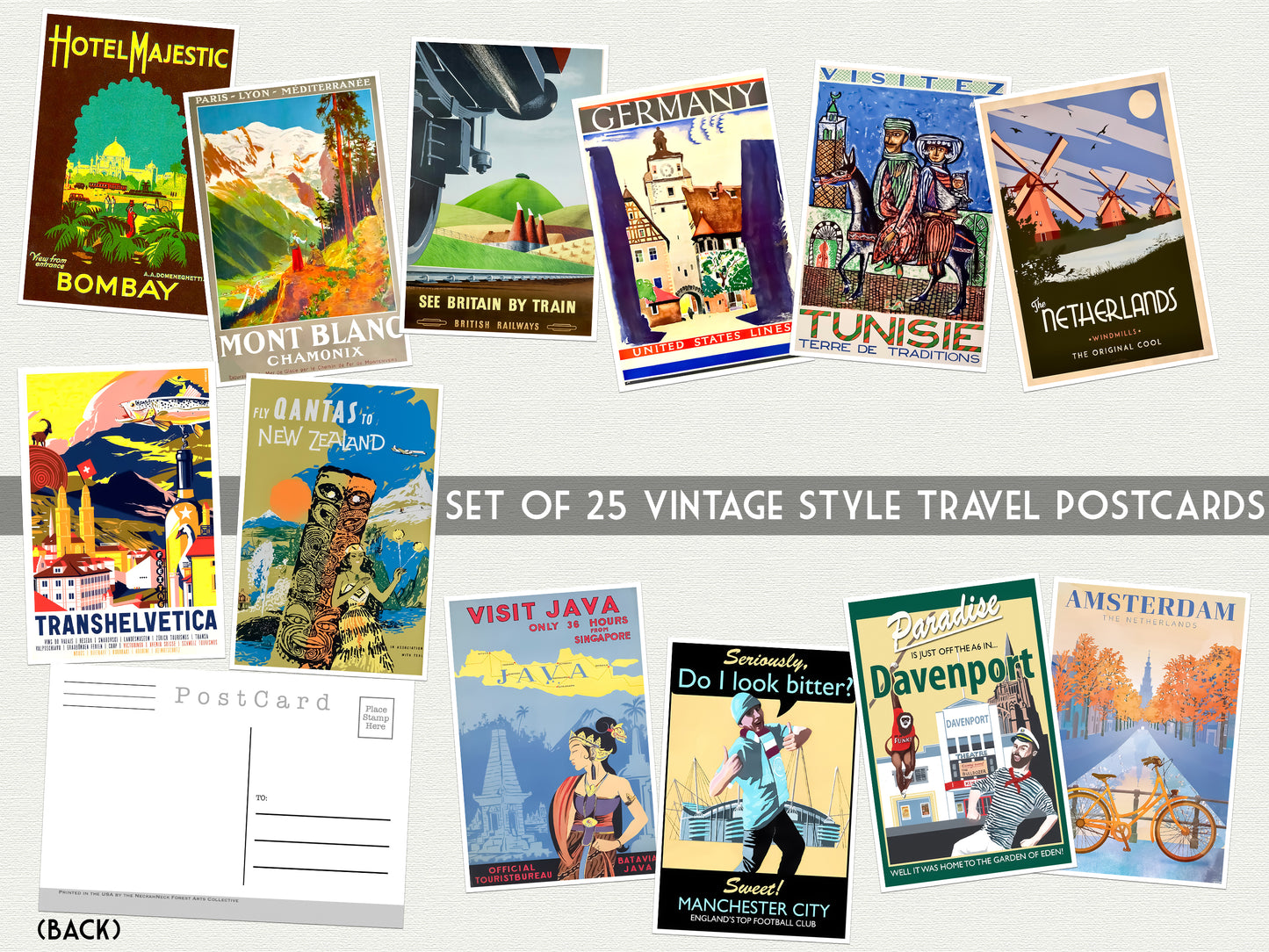 World Travel (Set 7) Postcards - Set of 25