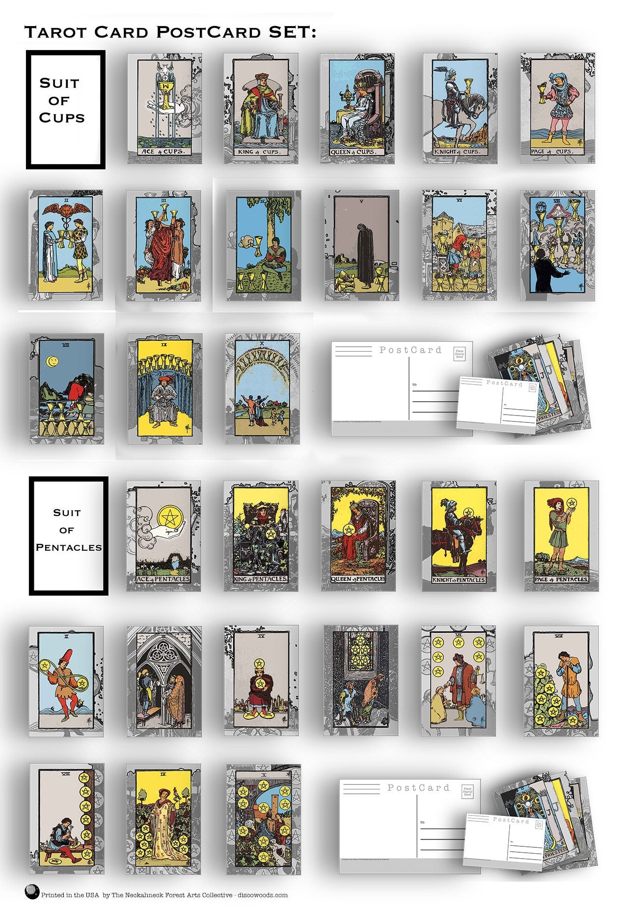 Tarot Postcard Set - Set of 78 Postcards - Every single tarot card as a post card