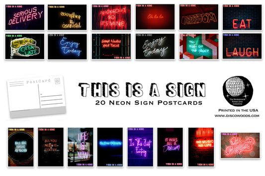 Neon Signs Postcards - Set of 20