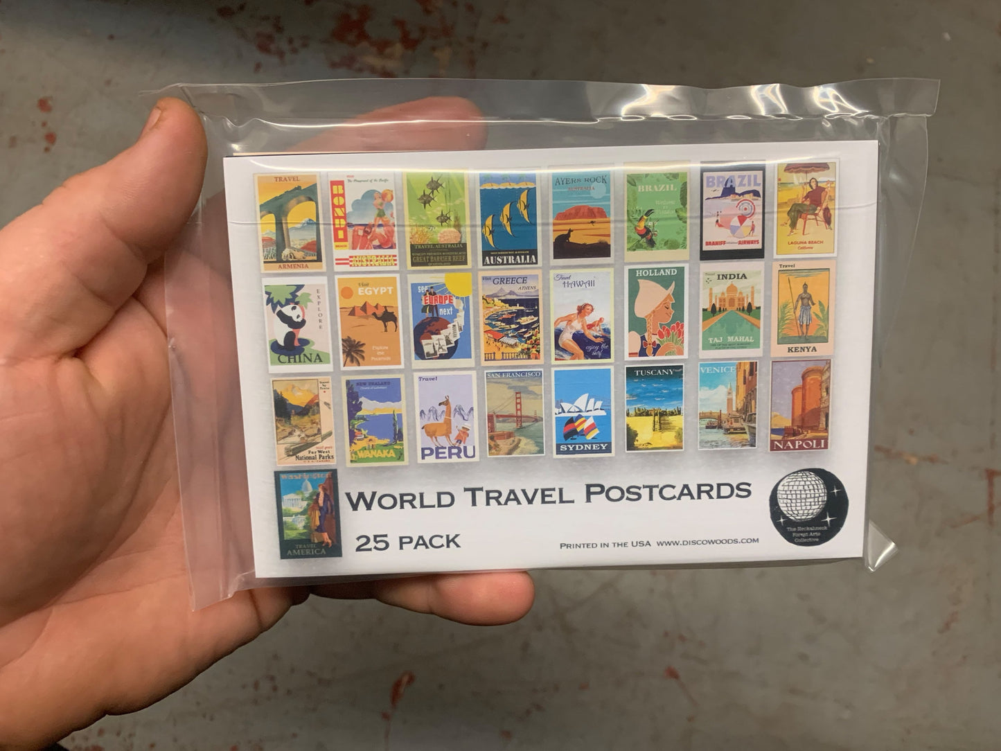 World Travel Postcard Set - Set of 25 Postcards - Vintage - Travel - Scrapbooking Post Cards - Adventure - Jet Setting