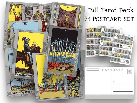 Tarot Postcard Set - Set of 78 Postcards - Every single tarot card as a post card